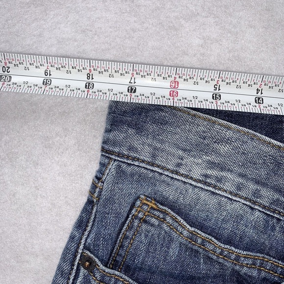 Womens I Love Ronson Medium Wash Bootcut Distressed Cropped Denim Jeans Size 10 - Picture 8 of 10